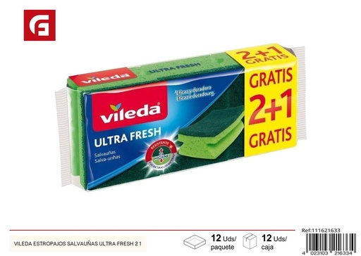 [111621633] Estropajos salvauñas Vileda ultra fresh 2+1