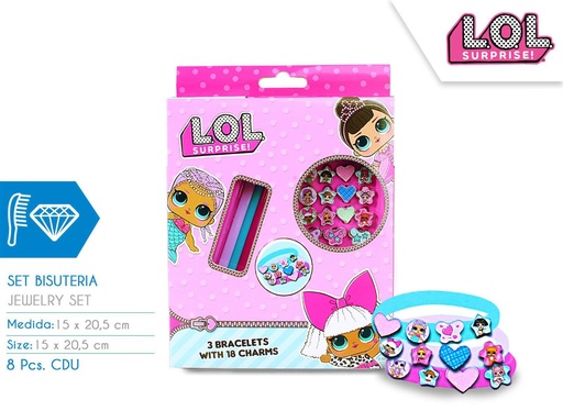 [LOL00001] Set pulsera y charms en CDU 8pcs LOL Surprise juguete