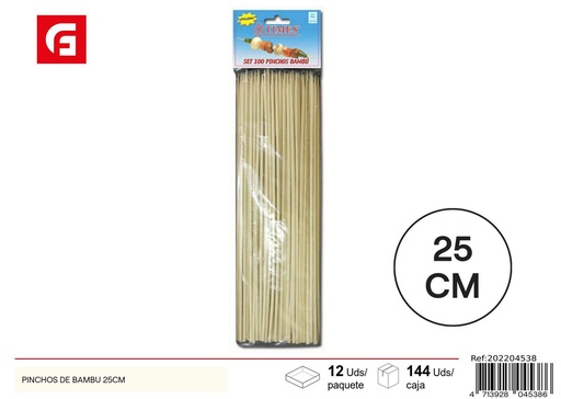 [202204538] Pinchitos de bambú 100 unidades 25 cm - Accesorios para cocina