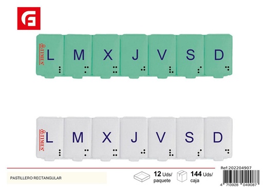 [202204907] Pastillero rectangular para medicación