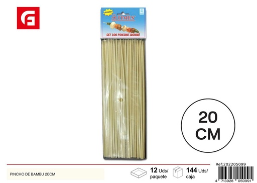 [202205099] Pinchotes de bambú de 20cm - 100 unidades