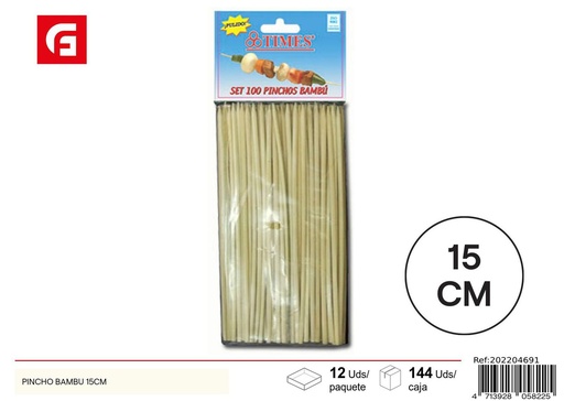 [202204691] Pincho de bambú 15cm - Utensilios para BBQ y patrimonio