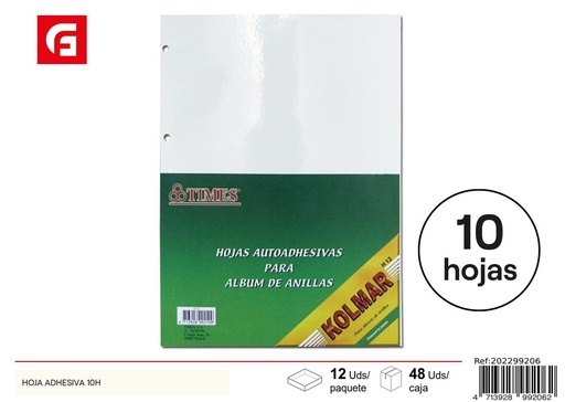 [202299206] Hojas adhesivas para álbum 10H - Material escolar