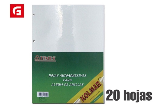 [202299210] Hojas adhesivas para álbum de anillas 20 hojas - Material de oficina
