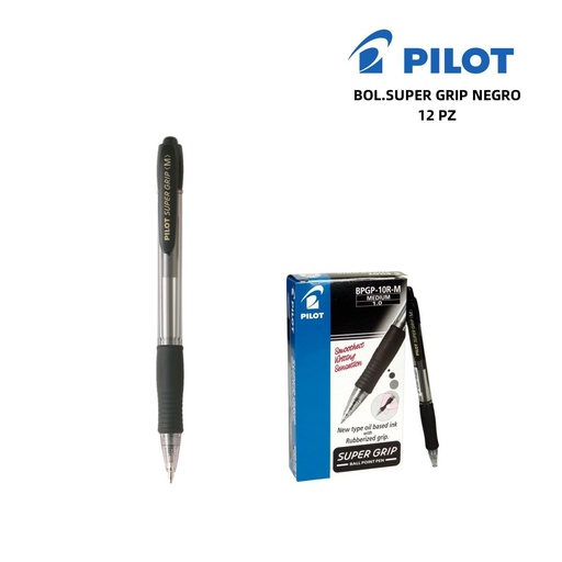 [A000056] Bolígrafo Pilot Super Grip negro 1mm