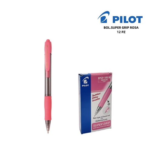 [A000490] Bolígrafo Pilot Super Grip 1mm rosa para escritura