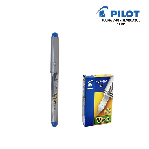[A000523] Pluma V-Pen silver azul - Papelería PILOT