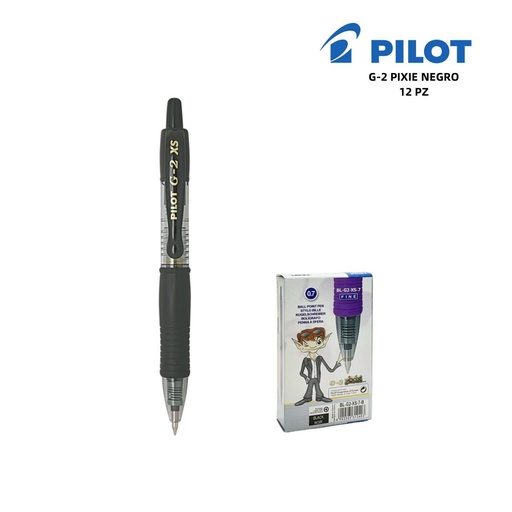 [A000062] Bolígrafo Pilot 0.7mm negro G2 Pixie - Papelería de marca