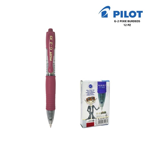 [A000508] Bolígrafo Pilot 0.7mm burdeos G-2 Pixie - Papelería de marca
