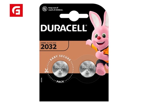 [183520392] Pila botón de litio CR2032 Duracell 3V blíster 2 unidades