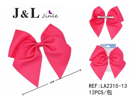 [LA2315-13] Clip con lazo fucsia 16cm para cabello