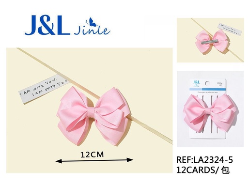 [LA2324-5] Clip con lazo rosa 12cm para el cabello