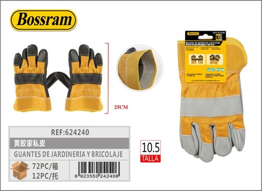 [624240] Guantes de jardinería y bricolaje 25cm amarillos