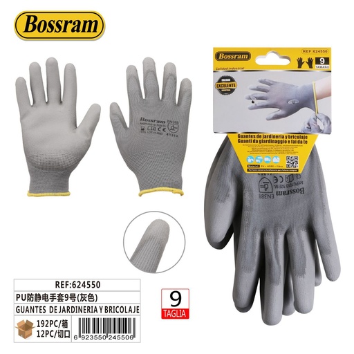 [624550] Guantes de jardinería y bricolaje talla 9 para protección