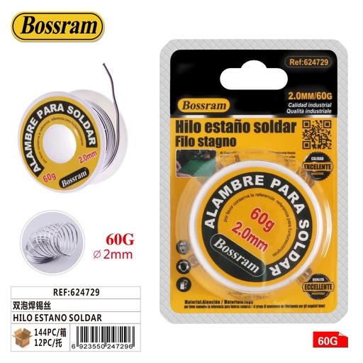 [624729] Hilo de estaño para soldar 3mm x 16mm 39g