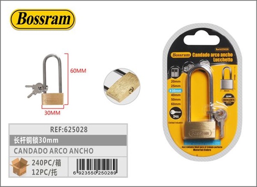 [625028] Candado de arco ancho 30mm para seguridad