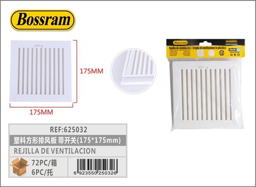 [625032] Rejilla de ventilación con interruptor 175x175mm