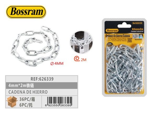 [626339] Cadena de hierro 4mm x 2m para bricolaje