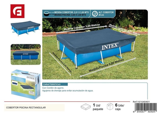 [161640401] Cobertor para piscina rectangular para protección y limpieza