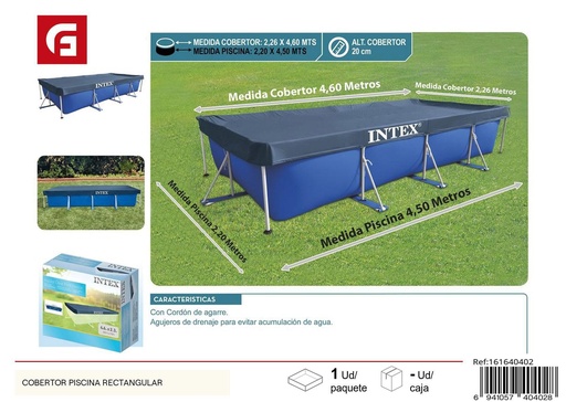 [161640402] Cobertor para piscina rectangular para protección y limpieza