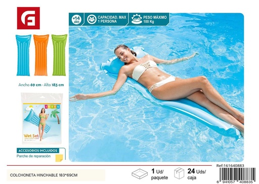 [161640883] Colchoneta inflable dragón 183x69cm para piscina