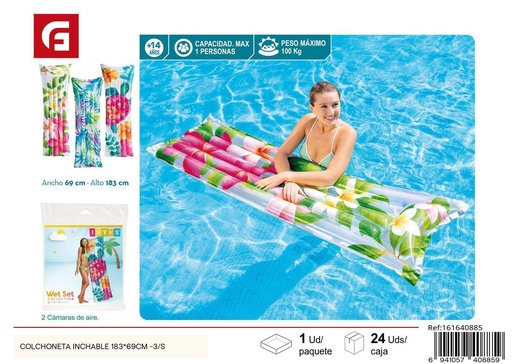 [161640885] Colchoneta inflable 183x69cm para natación