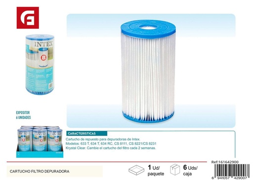 [161642900] Cartucho de filtro para depuradora de piscina