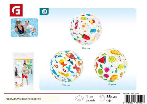 [161645040] Pelota de playa hinchable 51cm Intex para juegos de verano