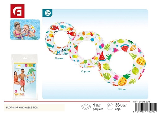 [161645230] Flotador hinchable 51cm para niños y piscinas
