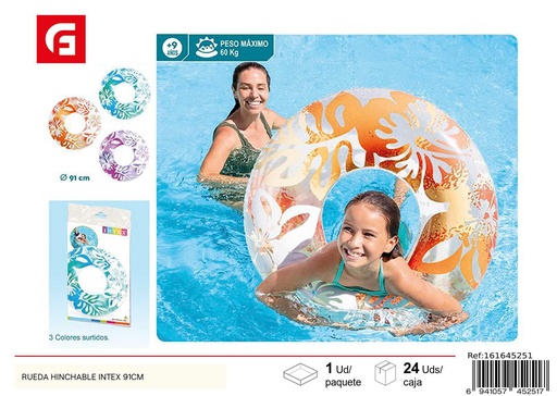 [161645251] Rueda hinchable Intex 91cm para piscina y playa