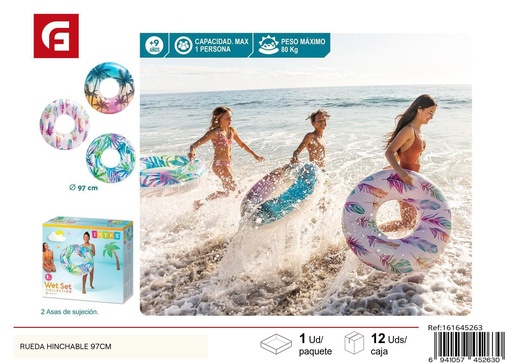 [161645263] Rueda hinchable salvavidas 97cm para natación