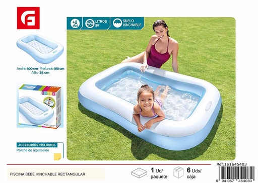 [161645403] Piscina bebé hinchable rectangular para verano