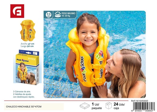 [161645660] Chaleco hinchable infantil 50x47cm para natación