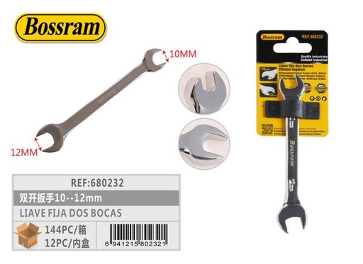 [680232] Llave fija de dos bocas 10-12mm para reparaciones