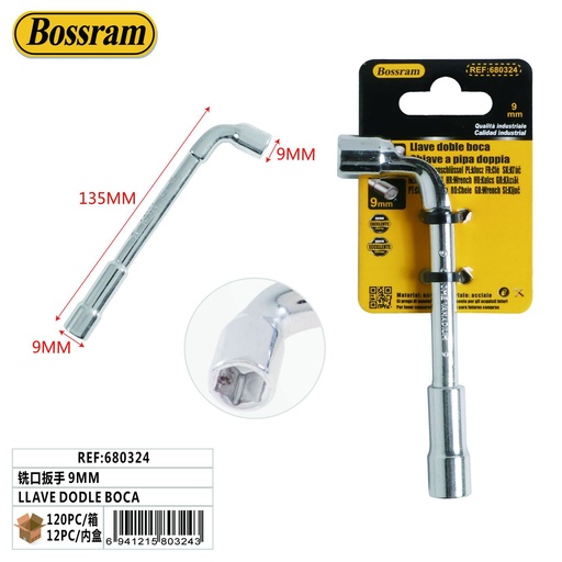 [680324] Llave doble boca 9mm