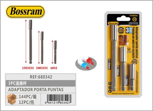 [680342] Adaptador porta puntas 3 piezas para herramientas