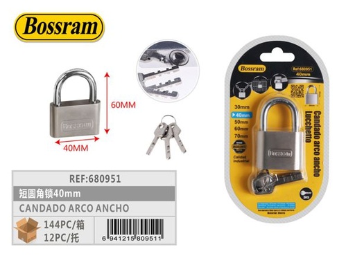 [680951] Candado de arco ancho 40mm para seguridad