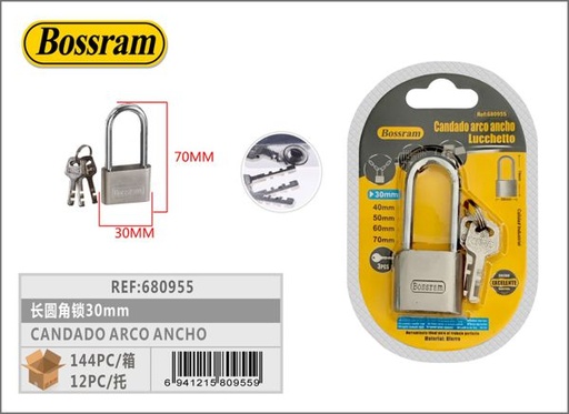 [680955] Candado arco ancho 30mm para seguridad