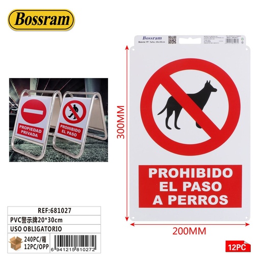 [681027] Señal de advertencia PVC 34x23cm uso obligatorio