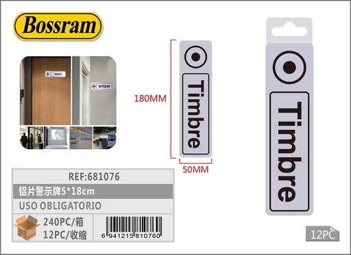 [681076] Señalización de uso obligatorio 5x18cm de aluminio