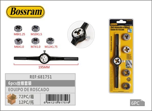 [681751] Equipo de roscado 6 piezas