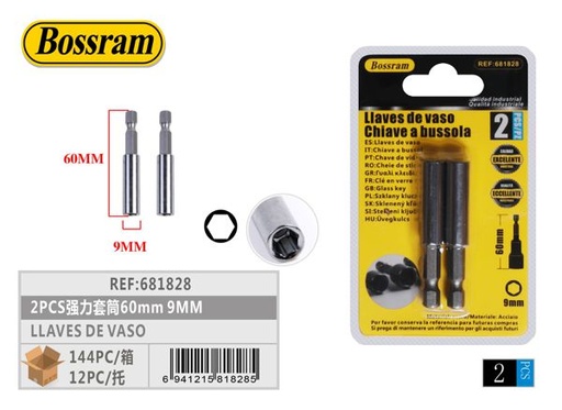 [681828] Llaves de vaso 60mm y 9mm 2pcs herramientas de alta resistencia