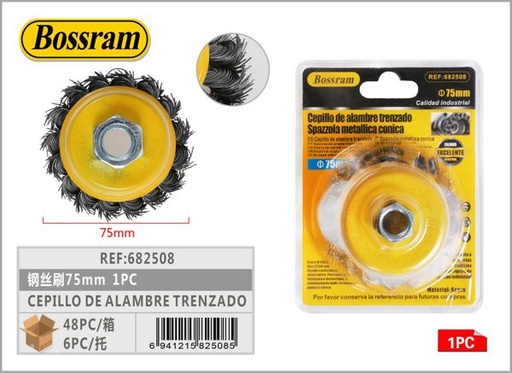 [682508] Cepillo de alambre trenzado 75 mm 1 pc para limpieza