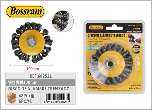 [682521] Disco de alambre trenzado 100mm para amoladora