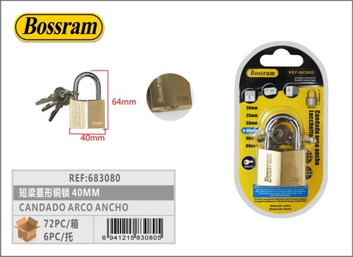 [683080] Candado arco ancho 40mm para seguridad y protección