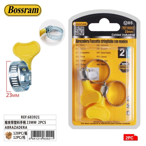 [683921] Abrazadera con mango de plástico 23mm 2pcs para fijación