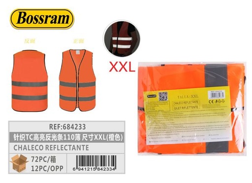 [684233] Chaleco reflectante talla XXL para seguridad vial