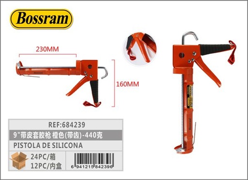 [684239] Pistola de silicona naranja 440g para construcción