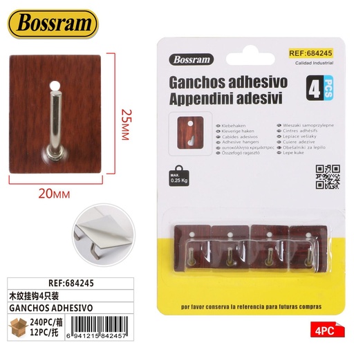 [684245] Ganchos adhesivos 4pcs para hogar