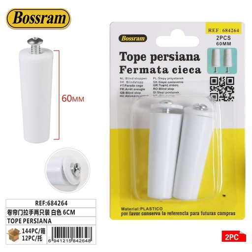 [684264] Tope de persiana blanco 6cm